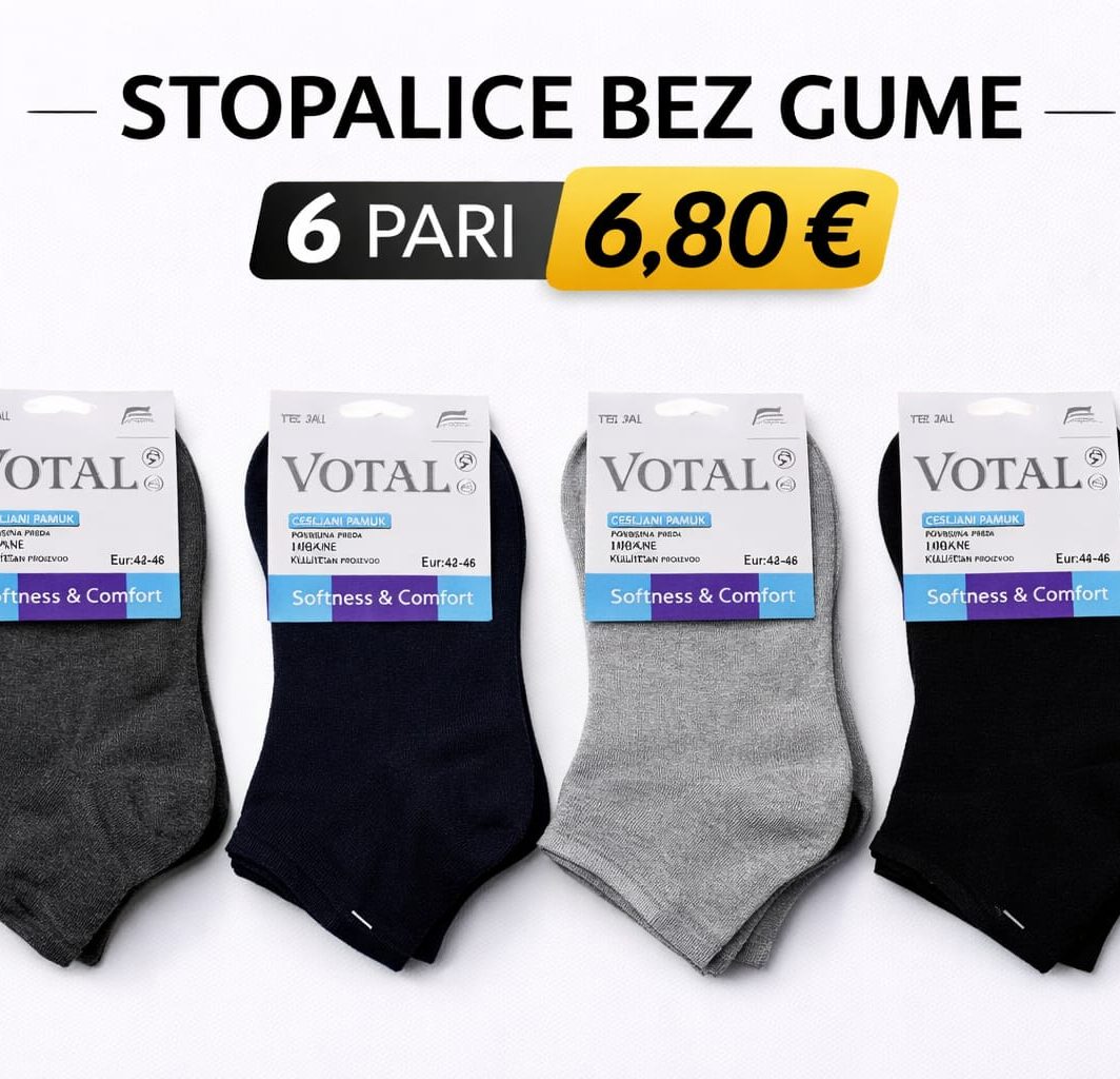 Stopalice bez gume – 6 pari | Pamučne, udobne (39–46)