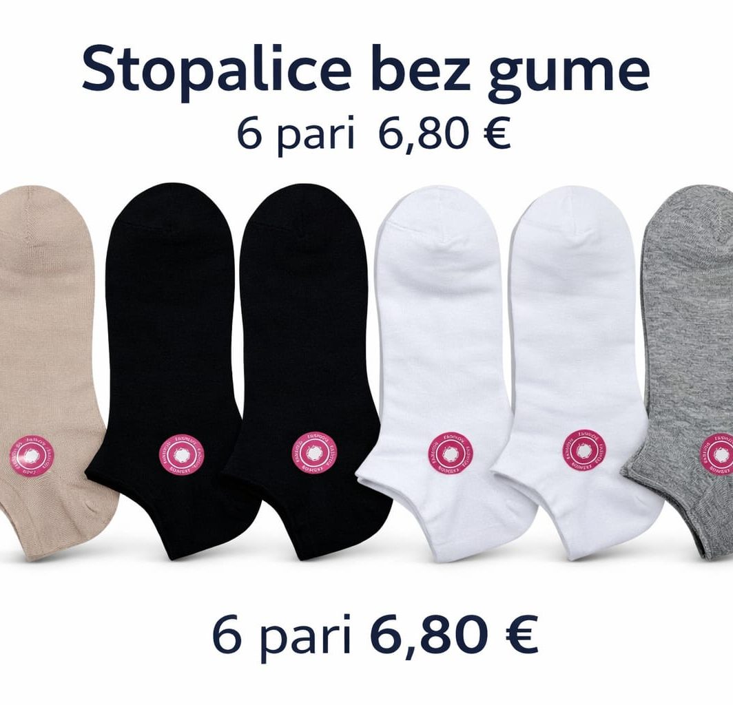 Ženske stopalice bez gume – 6 pari | Pamučne, udobne (35–41)