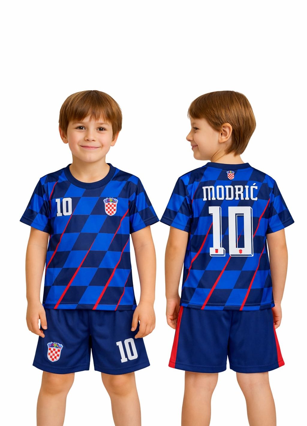Dječji nogometni komplet Modrić 10 – plavi set majica i hlačice (Model 103)