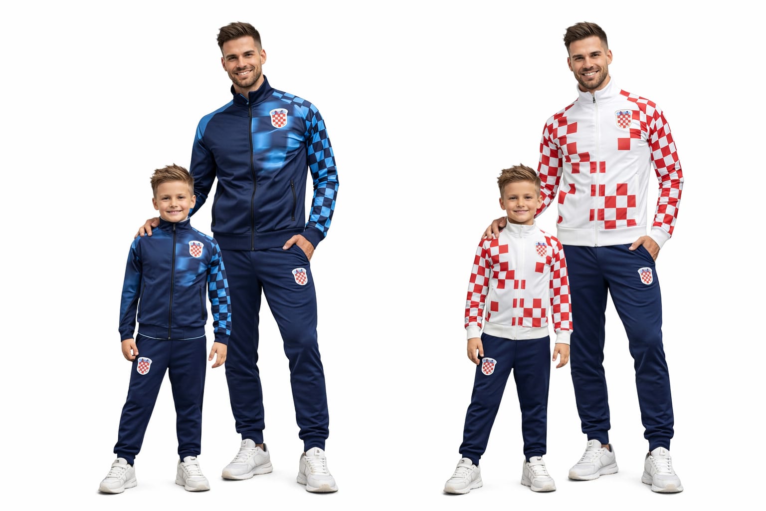 Muški sportski komplet Hrvatska – trenirka (plava / crveno-bijela)