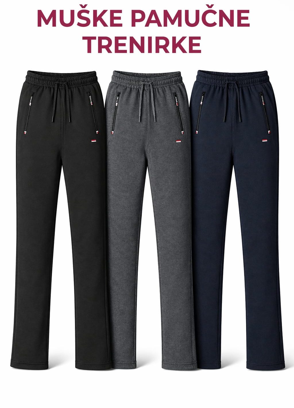 Muški donji dio trenirke | Pamučne trenirke ravnog kroja