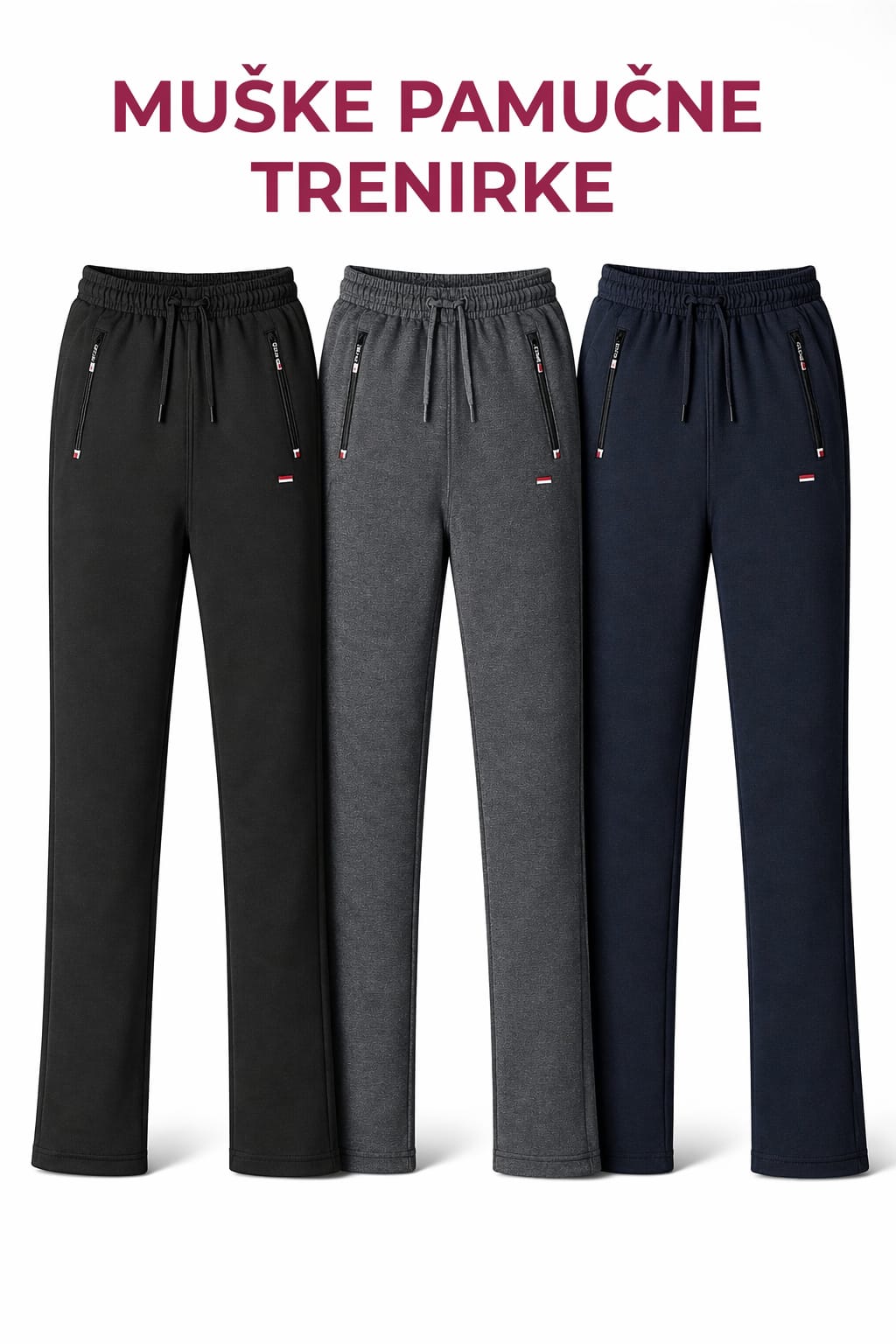 Muški donji dio trenirke | Pamučne trenirke ravnog kroja