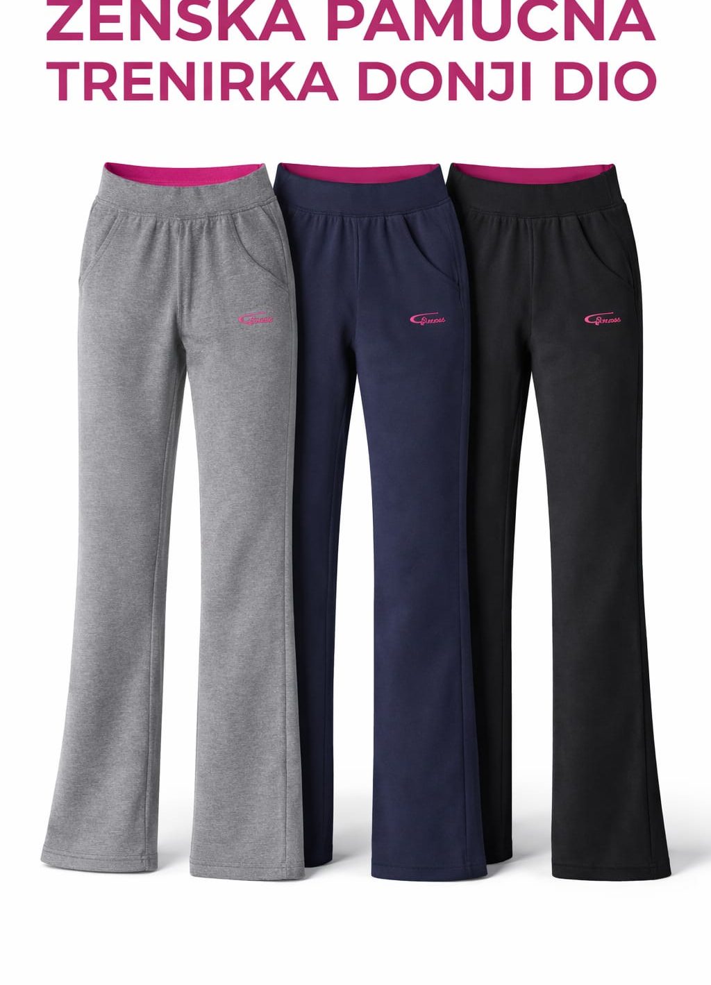 Ženski donji dio trenirke | Pamučne trenirke ravnog kroja