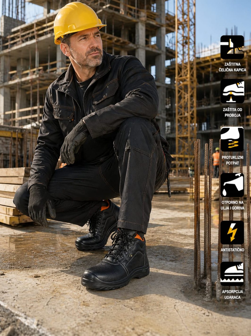 Radne zaštitne cipele visoke – čelična kapica (GGS Safety Shoes)