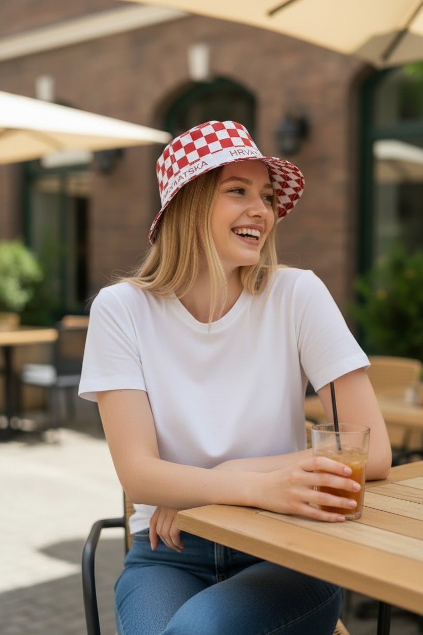 Šešir Hrvatska – Kockasti navijački šešir