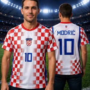Hrvatski nogometni dres 2026 – odrasli (crveno-bijeli) – Nogometni dresovi
