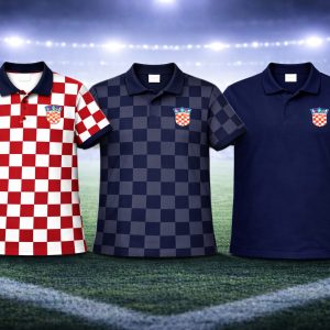 Navijačka pamučna polo majica – Hrvatski stil (kockasti dizajn) – Navijački rekviziti