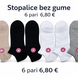 Ženske stopalice bez gume – 6 pari – Žene