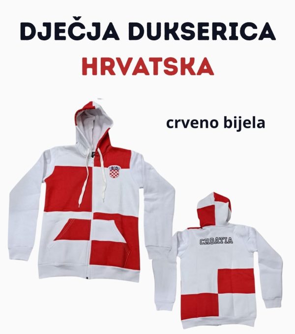 Dječja dukserica Hrvatska, plava i crveno bijela – Djeca