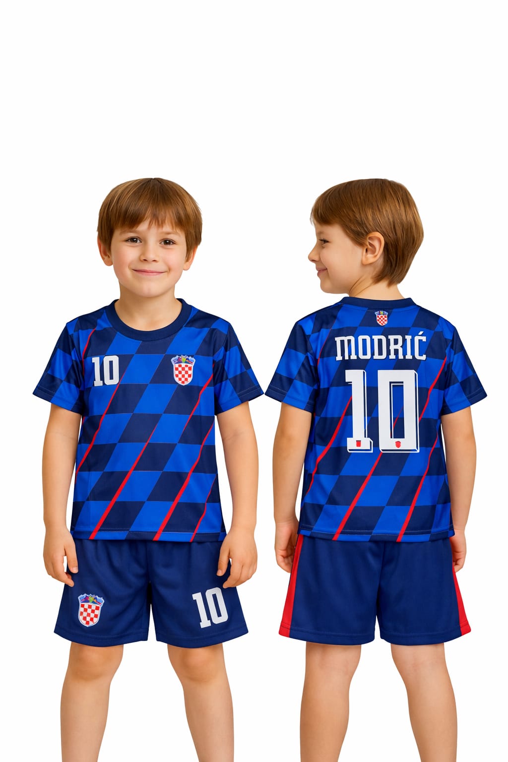 Dječji nogometni komplet Modrić 10 – plavi set majica i hlačice (Model 103) – Nogometni dresovi